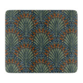 Bohemian Scallops Fan, Olijf, Roest, Marine Blauw Snijplank (Voorkant)