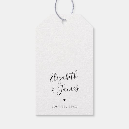 Bohemian Script Unique Wedding Guest Book Idee Cadeaulabel (Achterkant)