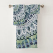 Bohemian Shabby Chic Mandala Dot Art Design Bad Handdoek (Insitu)
