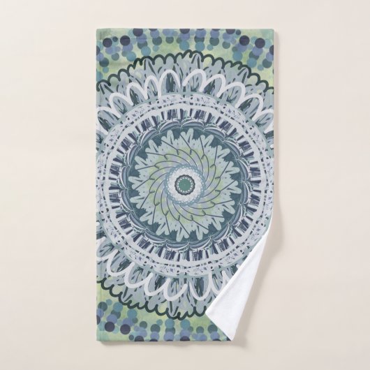 Bohemian Shabby Chic Mandala Dot Art Design Bad Handdoek (Handdoek)