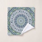 Bohemian Shabby Chic Mandala Dot Art Design Bad Handdoek (Wasdoekje)