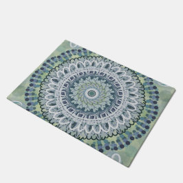 Bohemian Shabby Chic Mandala Dot Art Design Deurmat