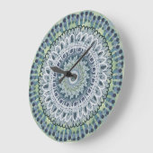 Bohemian Shabby Chic Mandala Dot Art Design Grote Klok (Hoek)