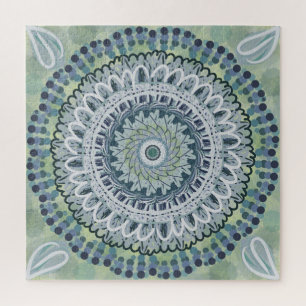 Bohemian Shabby Chic Mandala Dot Art Design Legpuzzel
