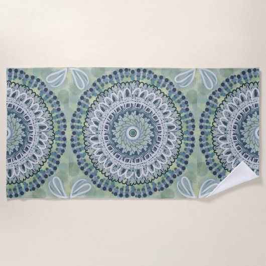 Bohemian Shabby Chic Mandala Dot Art Design Strandlaken (Voorkant)