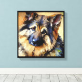 Bohemian Shepherd Dog Portrait Canvas Afdruk (Insitu (Houten vloer))