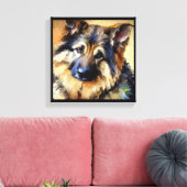 Bohemian Shepherd Dog Portrait Canvas Afdruk (Insitu (Woonkamer))