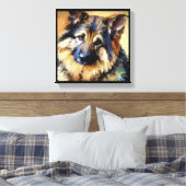 Bohemian Shepherd Dog Portrait Canvas Afdruk (Insitu (Slaapkamer))