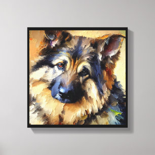 Bohemian Shepherd Dog Portrait Canvas Afdruk