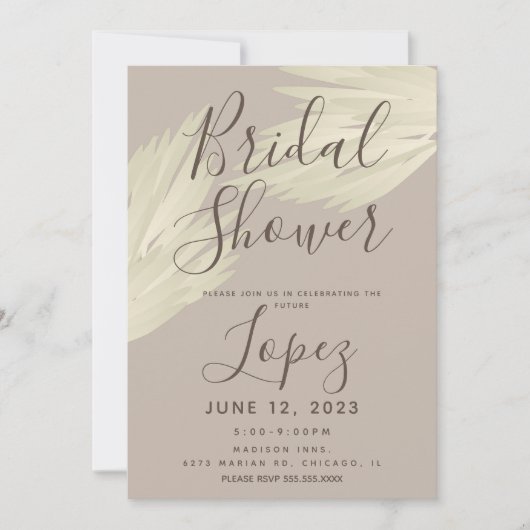 Bohemian Simple Pampas Vrijgezellenfeest Beige Bro Kaart (Voorkant)