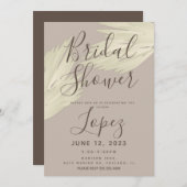 Bohemian Simple Pampas Vrijgezellenfeest Beige Bro Kaart (Voorkant / Achterkant)