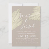 Bohemian Simple Pampas Wedding Kaart (Voorkant)