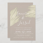 Bohemian Simple Pampas Wedding Kaart (Voorkant / Achterkant)