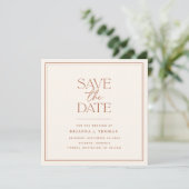 Bohemian Simple Terracotta Save the Date (Staand voorkant)
