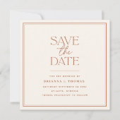 Bohemian Simple Terracotta Save the Date (Voorkant)