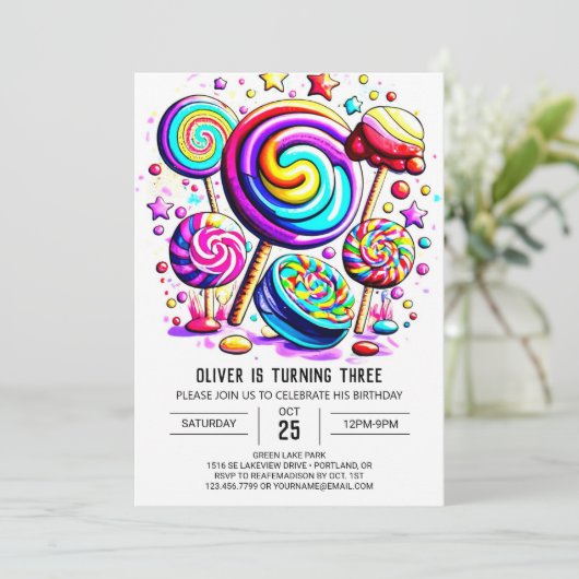 Bohemian Snoep Online Verjaardag Kaart (Staand voorkant)