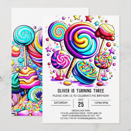 Bohemian Snoep Online Verjaardag Kaart (Voorkant / Achterkant)