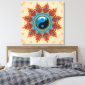 Bohemian Spirit Yin Yang Verpakt Canvas (Insitu (Slaapkamer))