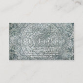 Bohemian Spiritual Green Mandala Boho Visitekaartje (Achterkant)