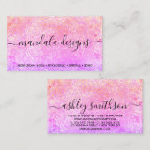 Bohemian Spiritual Pink Mandala Boho Visitekaartje (Voorkant / Achterkant)