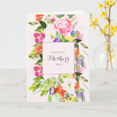 Bohemian Spring Floral Mother's Day Card Kaart (Gele Bloem)