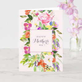 Bohemian Spring Floral Mother's Day Card Kaart