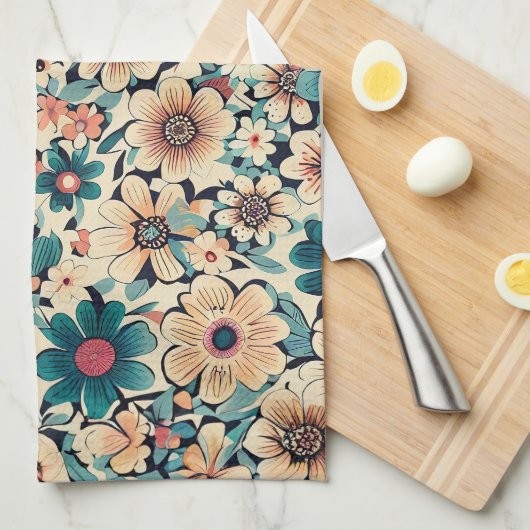 Bohemian Spring Flower Keukenhanddoek (Quarter Fold)