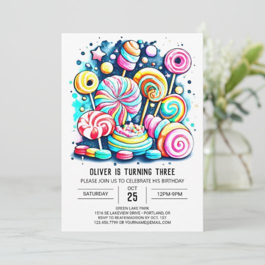 Bohemian Sprinkles Zoete Chocolade Verjaardag Kaart (Staand voorkant)