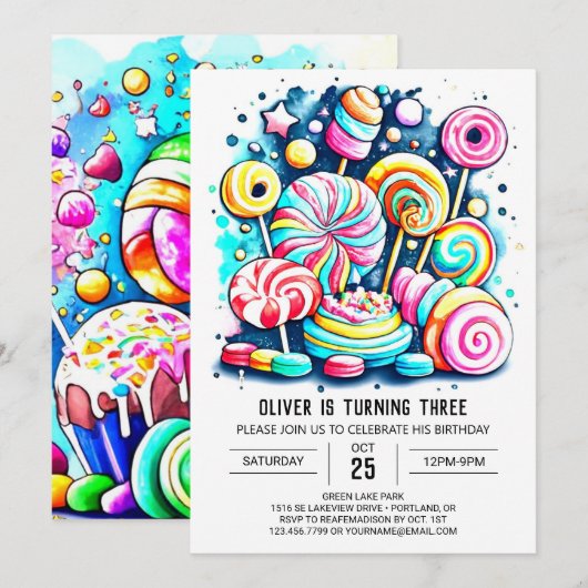 Bohemian Sprinkles Zoete Chocolade Verjaardag Kaart (Voorkant / Achterkant)