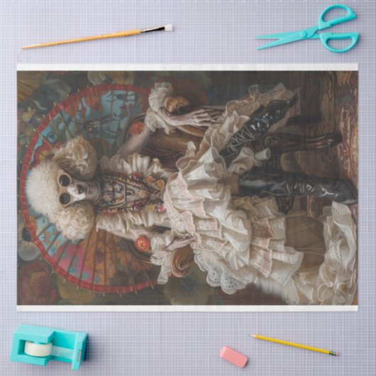 Bohemian Standard Poodle Decoupage Tissuepapier (Craft)