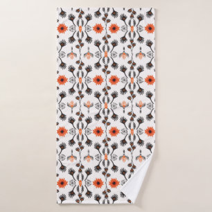 Bohemian Striped Floral, Seamless Pattern, Hand Dr Badhanddoek