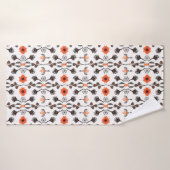 Bohemian Striped Floral, Seamless Pattern, Hand Dr Badhanddoek (Badhanddoek)