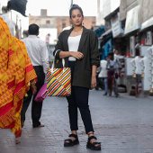 Bohemian Striped Tote Bag