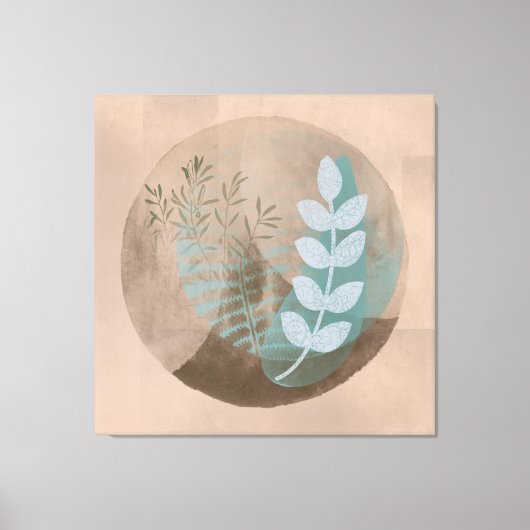 Bohemian Style Abstracte Floral Art Canvas Afdruk (Voorkant)