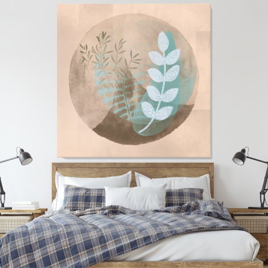 Bohemian Style Abstracte Floral Art Canvas Afdruk (Insitu (Slaapkamer))