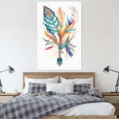 Bohemian Style Feathers Canvas Afdruk (Insitu (Slaapkamer))