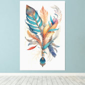 Bohemian Style Feathers Canvas Afdruk (Insitu (Houten vloer))
