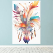 Bohemian Style Feathers Canvas Afdruk (Insitu (Houten vloer))