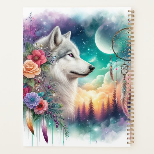 Bohemian Style Wolf Planner (Achterkant)