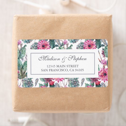 Bohemian Succulent & Bloemen - Bruiloft Etiket (Insitu)