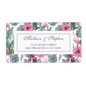 Bohemian Succulent & Bloemen - Bruiloft Etiket (Voorkant)