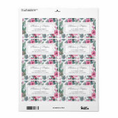 Bohemian Succulent & Bloemen - Bruiloft Etiket (Full Sheet)