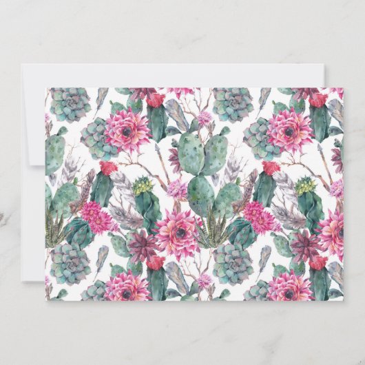 Bohemian Succulent & Floral - Sla de datum op Save The Date (Achterkant)