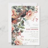 Bohemian Summer Garden Floral Baby shower Party Kaart (Voorkant)