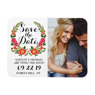 Bohemian Summer Photo Weddenschap Save the Date Magneet