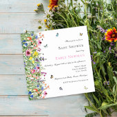 Bohemian Summer Wildflower Baby shower Kaart