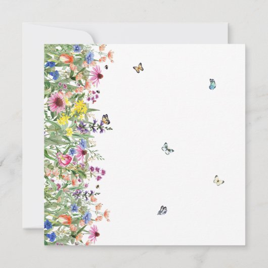 Bohemian Summer Wildflower Baby shower Kaart (Achterkant)