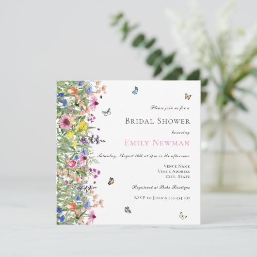 Bohemian Summer Wildflower Vrijgezellenfeest Kaart (Staand voorkant)