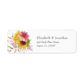 Bohemian Sun en Bourgondië Plum Floral Etiket (Voorkant)