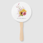 Bohemian Sun en Burgundy Plum Floral Wedding Handwaaier (Voorkant)